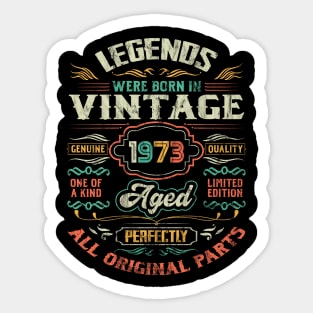 1973 Birthday Vintage Gift For Legends Born 1973 Retro Sticker